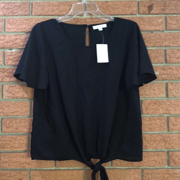 🖤SOCIALITE🖤 FLUTTER SLEEVE FRONT TIE BLOUSE🖤 - Picture 3 of 8